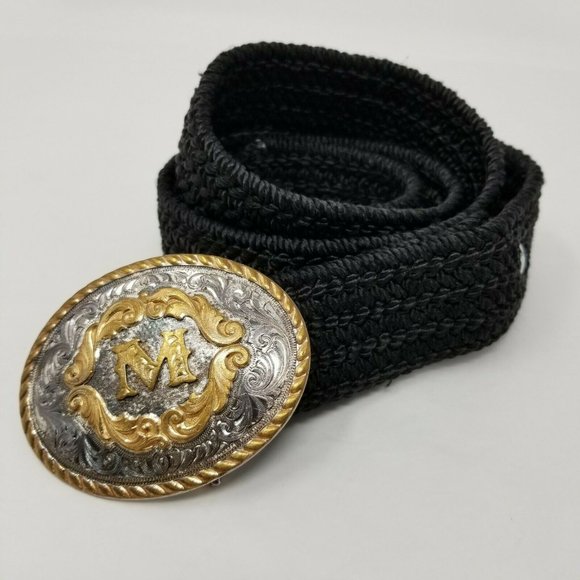 Montana Silversmiths Unisex Braided Sterling Silver Plated Buckle Belt 39.5 In main image 4